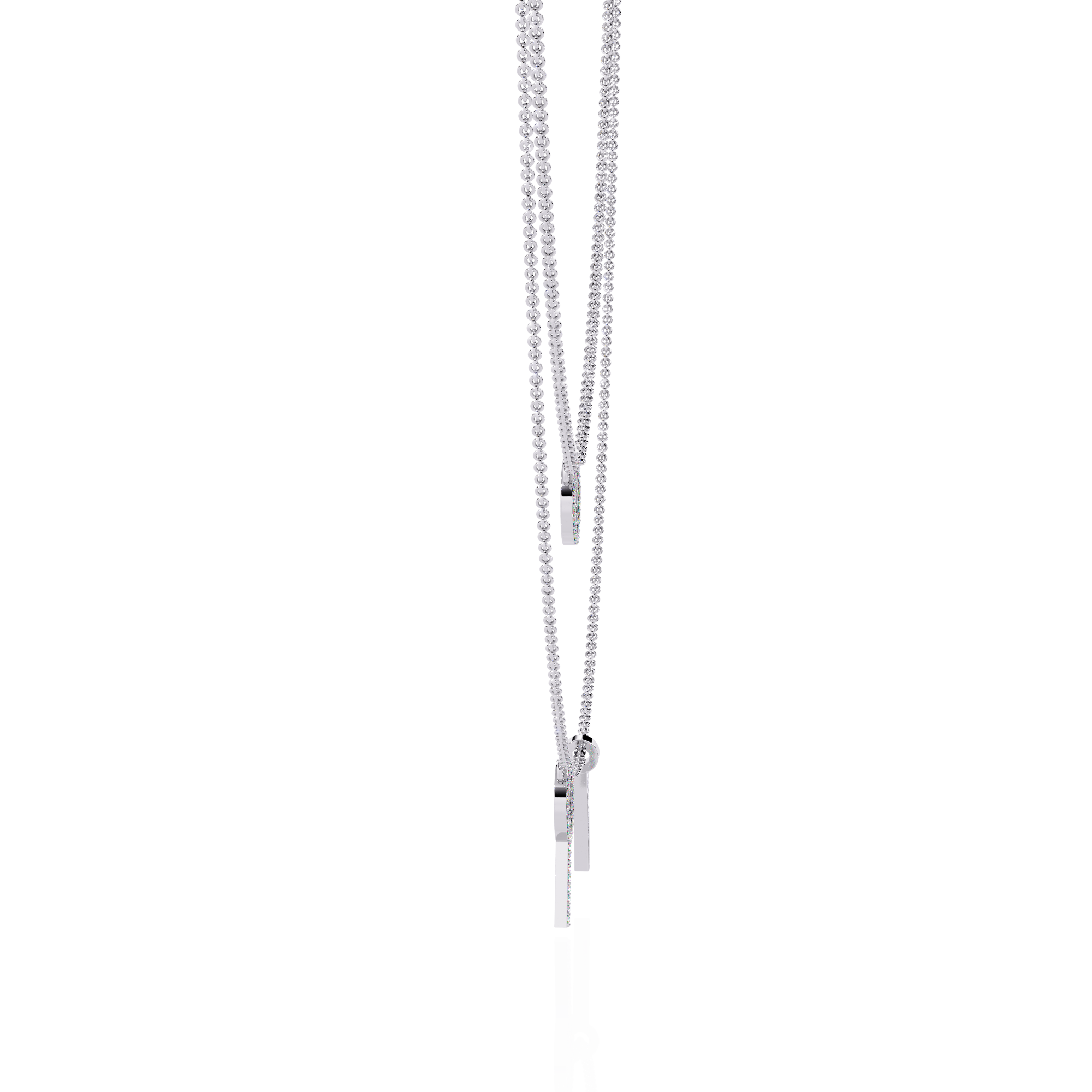 Solitairekart 0.29ct Natural Diamond Orbit and Bar Layered Necklace-HI Color, VS-SI Clarity